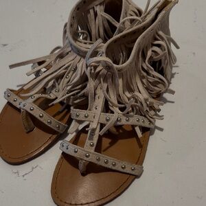 Fringe Tan Sandals